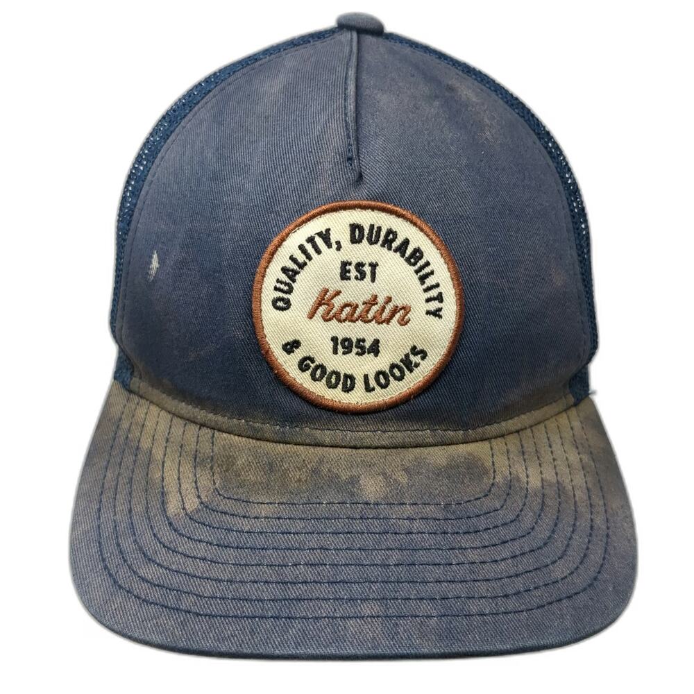 Katin Blue Trucker Hat One Size Mesh Snapback 5 Panel Logo Patch Surf Shop Cali
